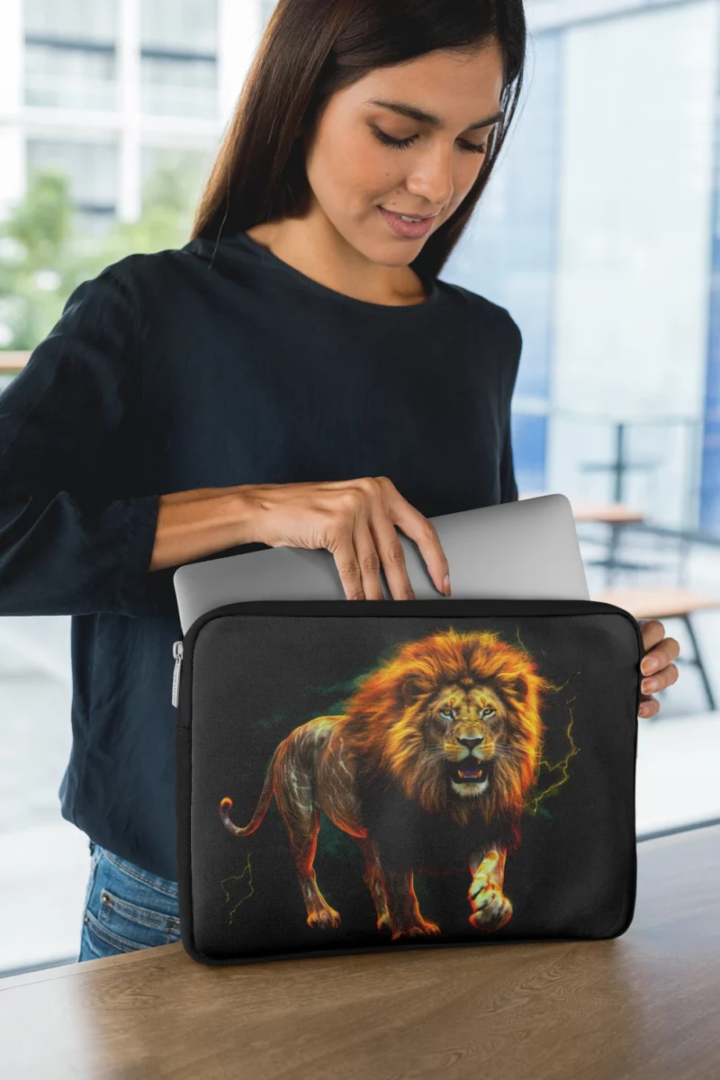 Vibrant Male Lion Artwork Laptop Sleeve 1