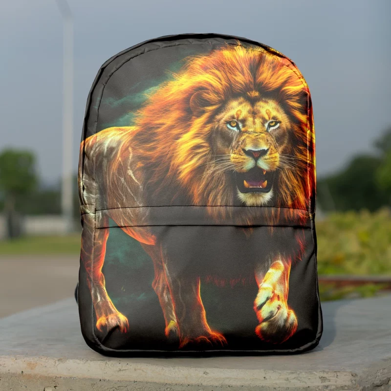 Vibrant Male Lion Artwork Minimalist Backpack