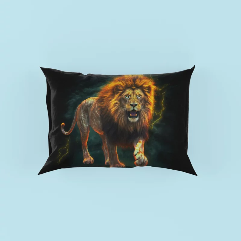 Vibrant Male Lion Artwork Pillow Case