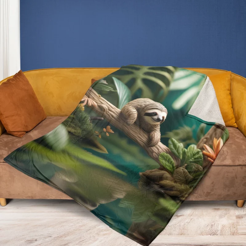 Vibrant Mini Jungle Teeming with Life Fleece Blanket 1
