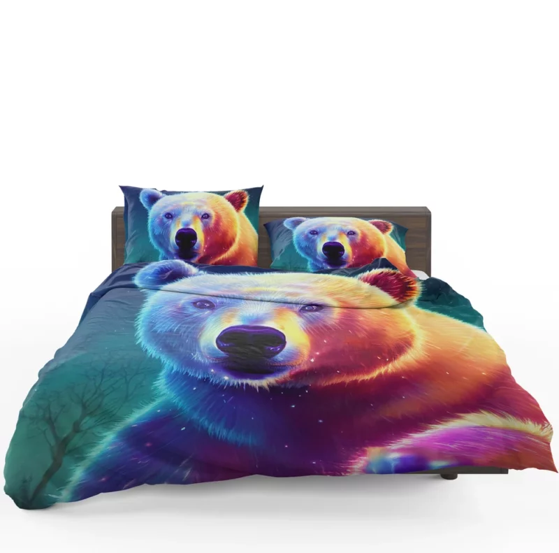 Vibrant Polar Bear Cub Art Bedding Set 1