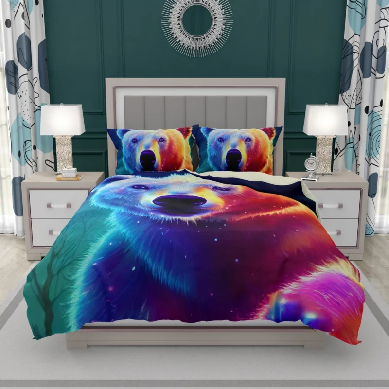 Vibrant Polar Bear Cub Art Bedding Set 2