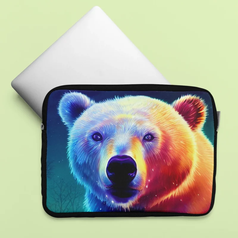 Vibrant Polar Bear Cub Art Laptop Sleeve