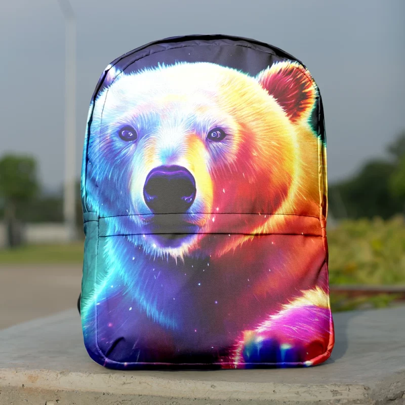 Vibrant Polar Bear Cub Art Minimalist Backpack