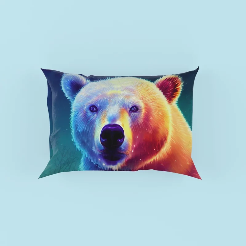 Vibrant Polar Bear Cub Art Pillow Case