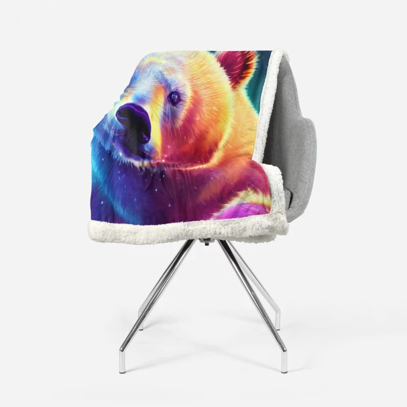 Vibrant Polar Bear Cub Art Sherpa Fleece Blanket 1