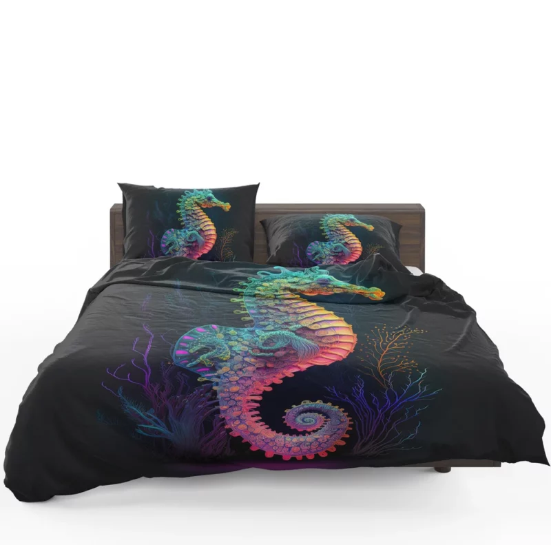 Vibrant Pop Art Seahorse Bedding Set 1