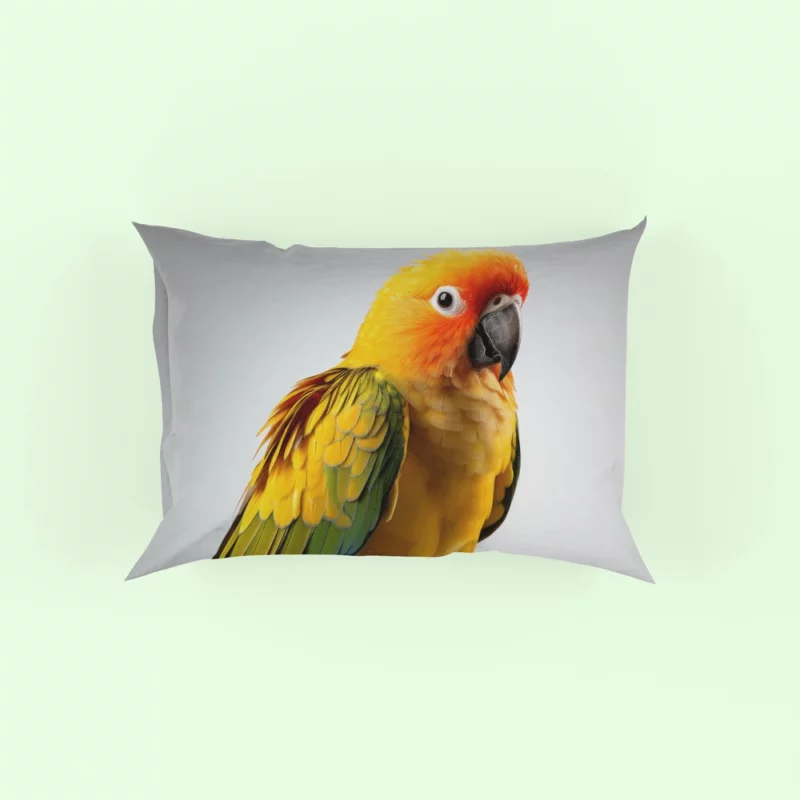 Vibrant Sun Conure Feathers of Radiance Pillow Case