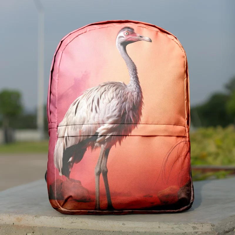 Vigilant Ostrich on Pastel Background Minimalist Backpack