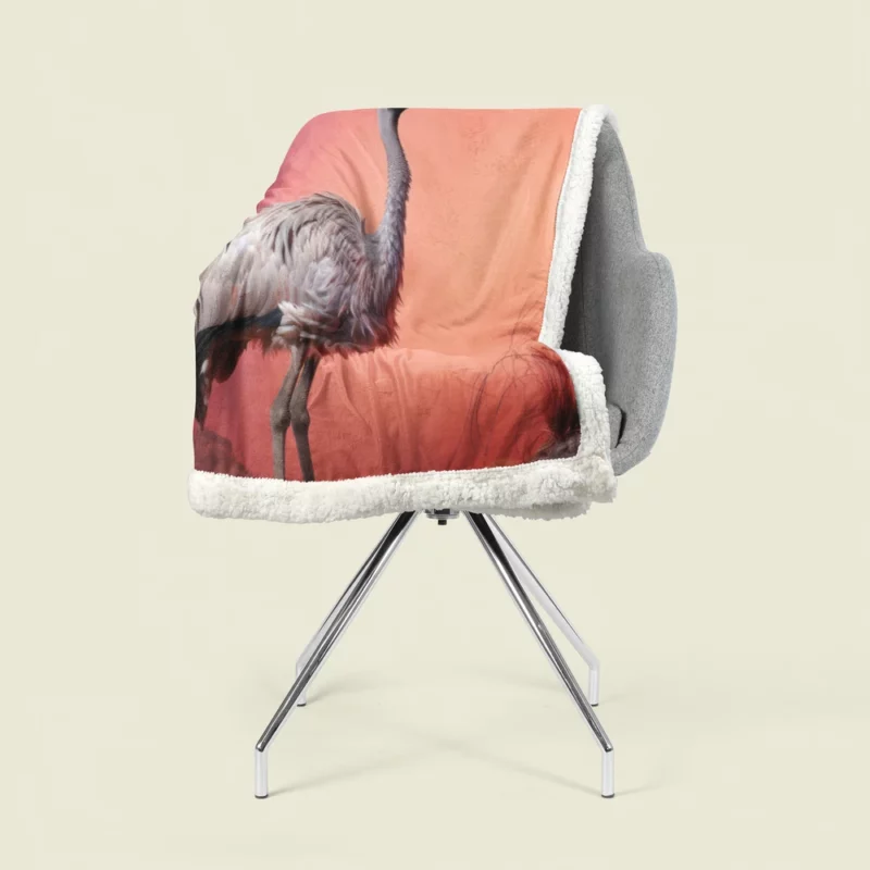 Vigilant Ostrich on Pastel Background Sherpa Fleece Blanket 1