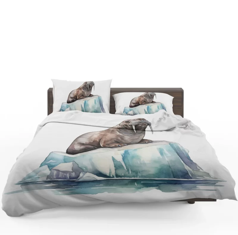 Walrus Sitting on Ice Painting Bedding Set 1