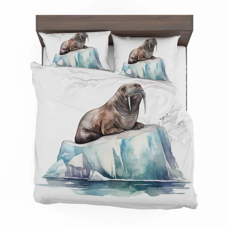 Walrus Sitting on Ice Painting Bedding Set 2