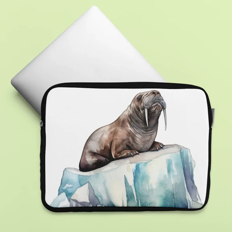 Walrus Sitting on Ice Painting Laptop Sleeve