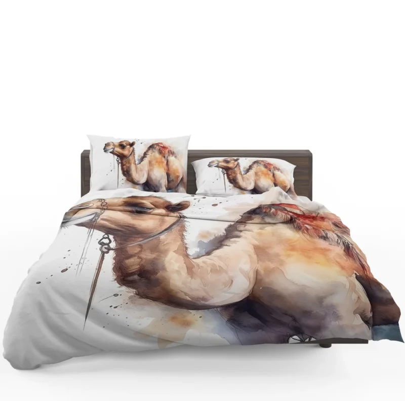 Watercolor Camel Illustration Bedding Set 1