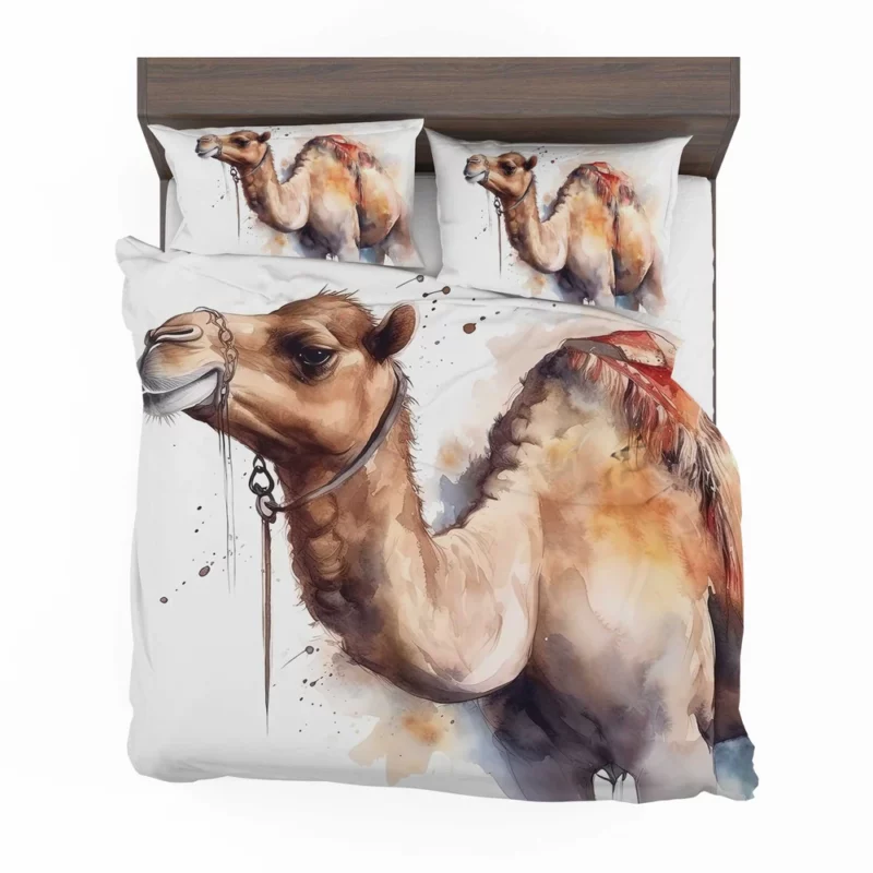 Watercolor Camel Illustration Bedding Set 2