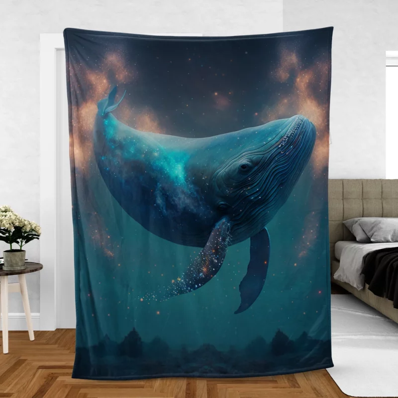 Whale AI Artwork Fleece Blanket