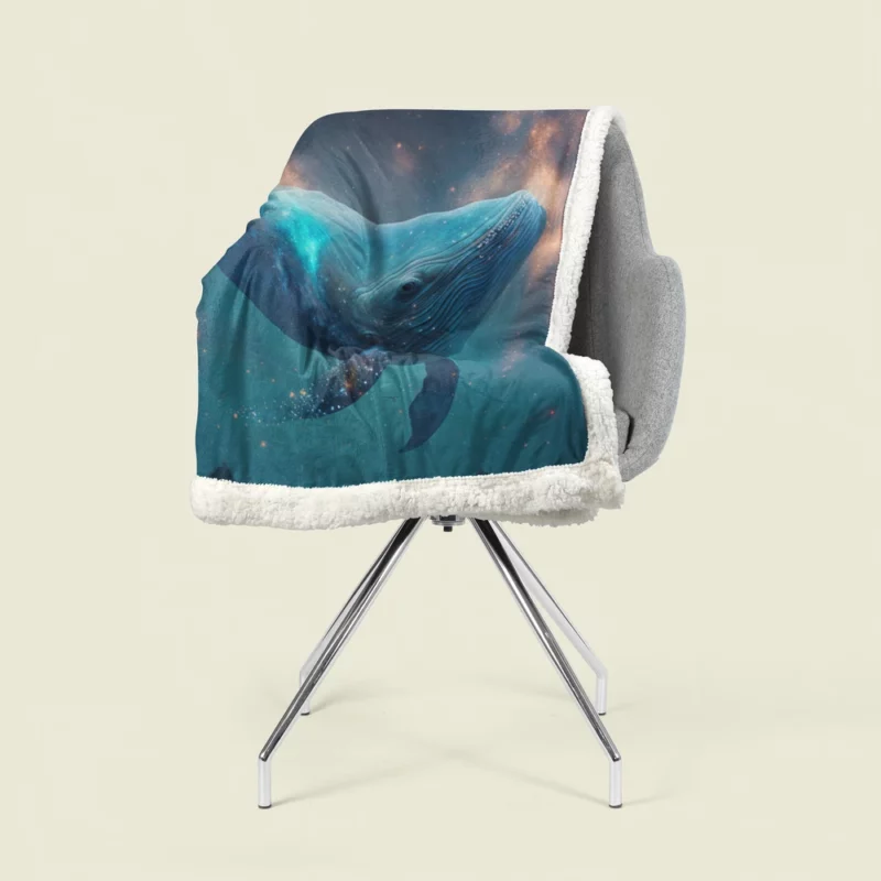 Whale AI Artwork Sherpa Fleece Blanket 1