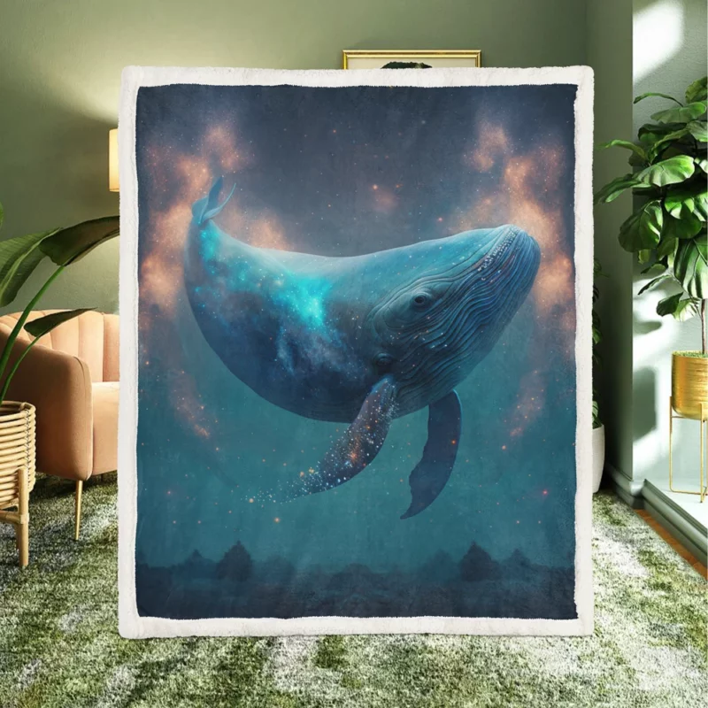 Whale AI Artwork Sherpa Fleece Blanket