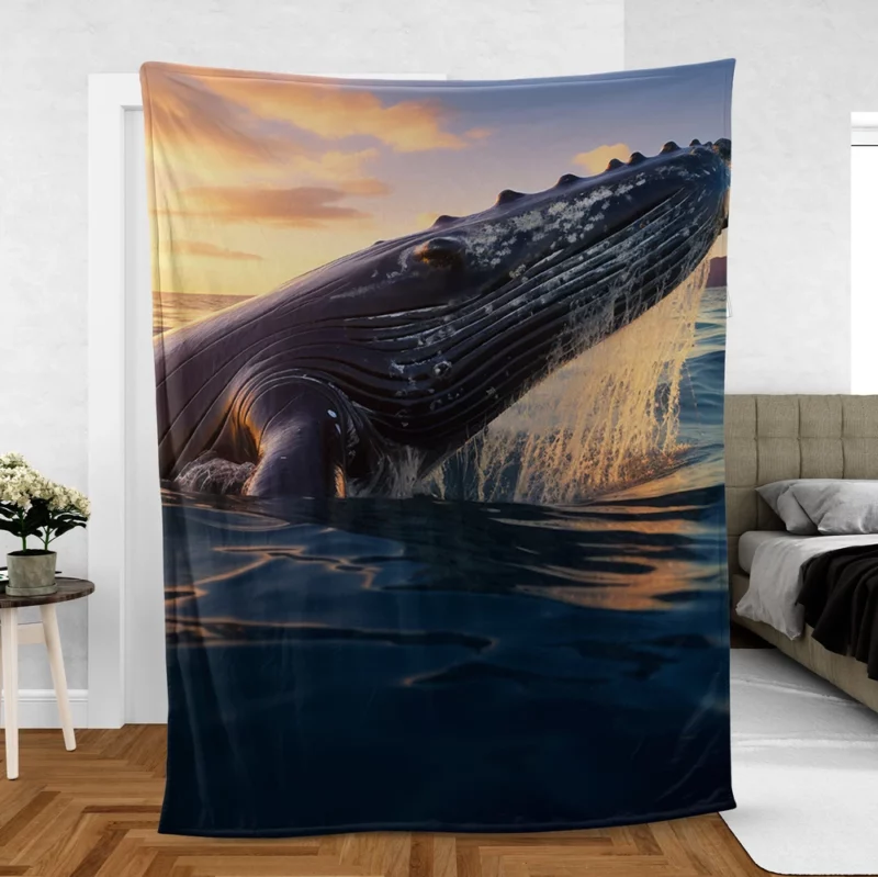 Whale AI Generated Image Fleece Blanket