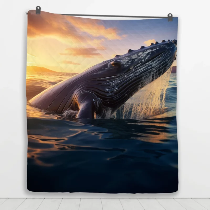 Whale AI Generated Image Quilt Blanket 1