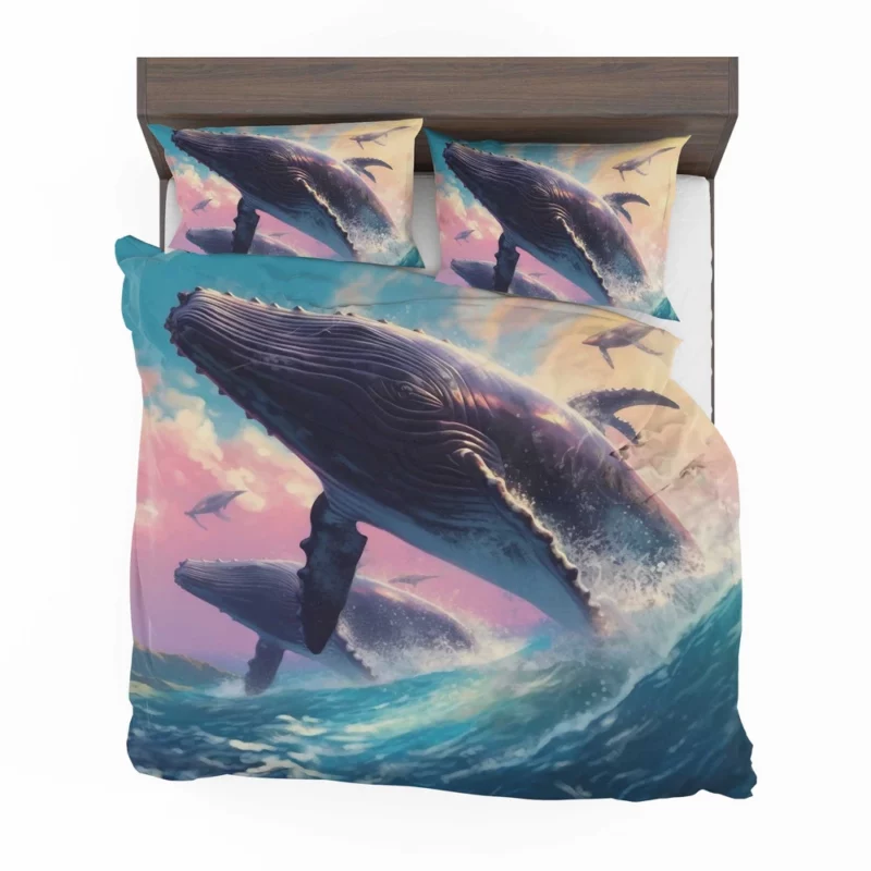 Whale Ocean Sunset Painting Bedding Set 2