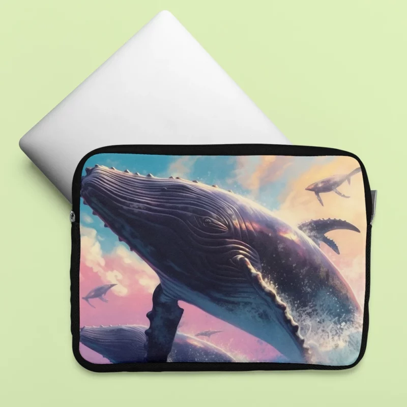 Whale Ocean Sunset Painting Laptop Sleeve