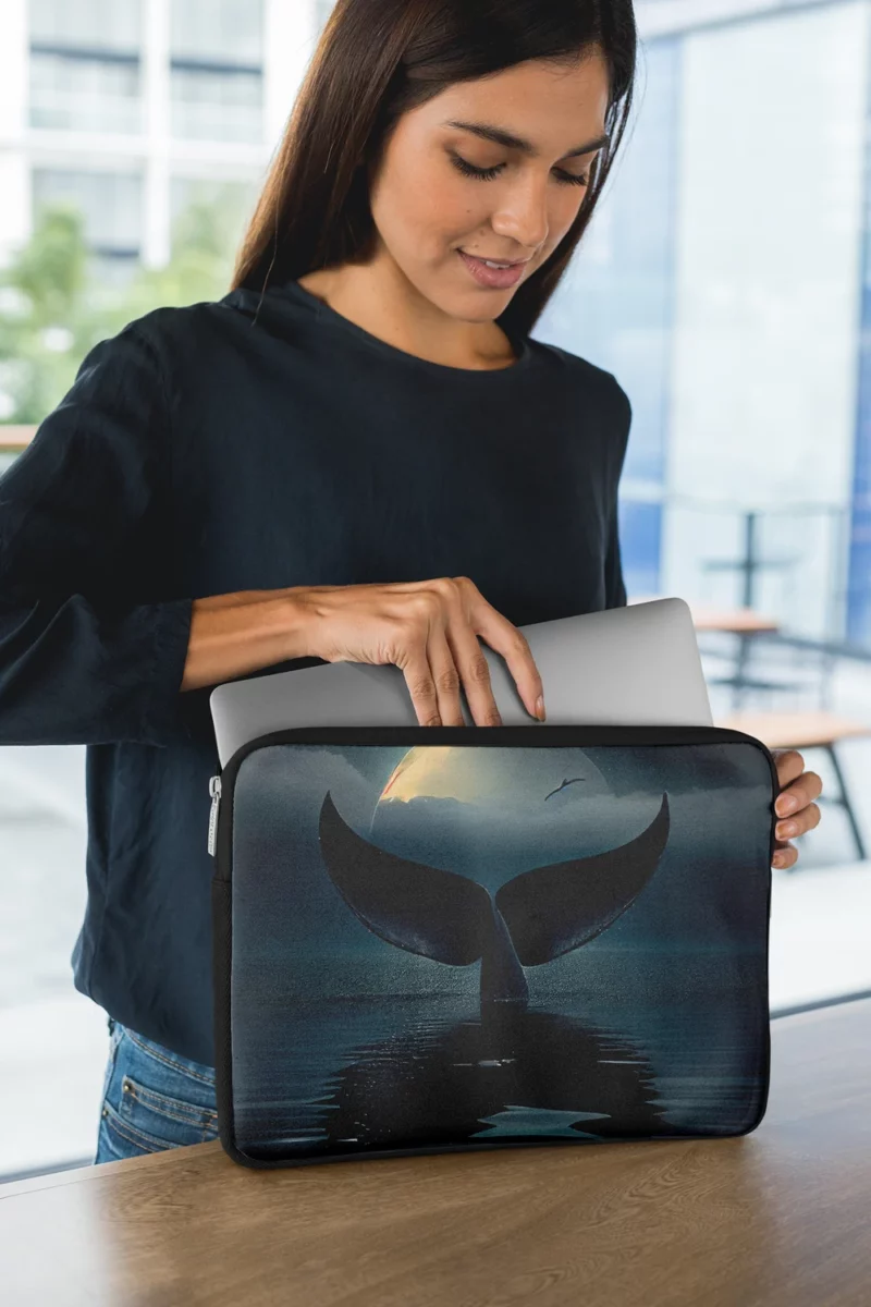 Whale Tail at Night Laptop Sleeve 1