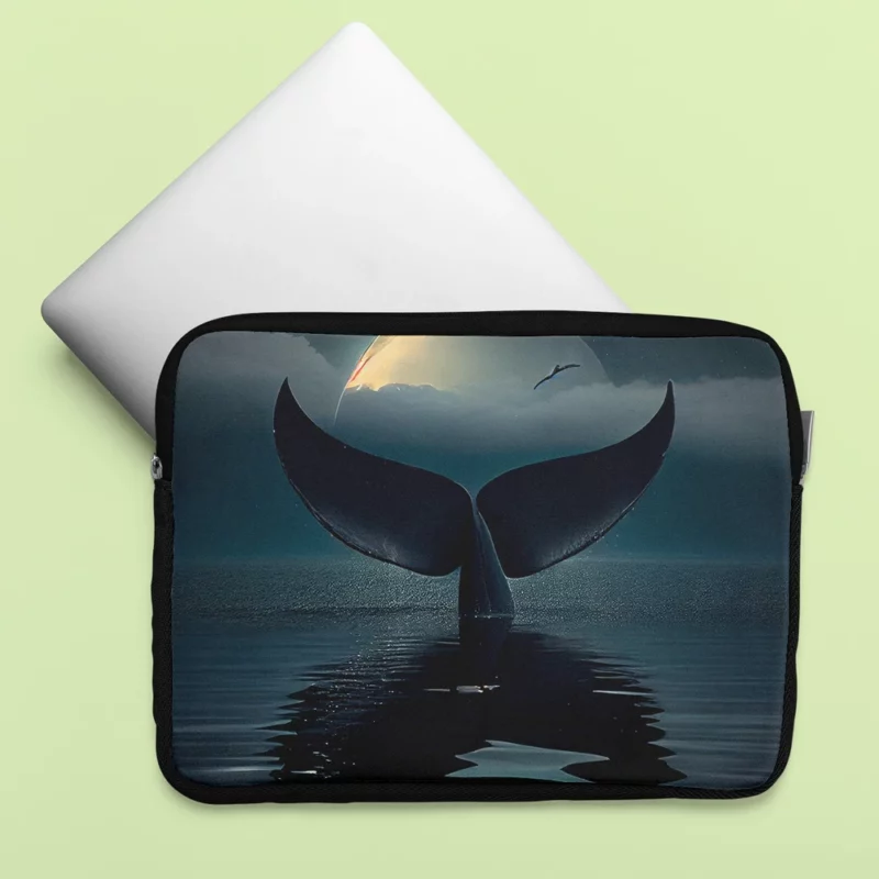 Whale Tail at Night Laptop Sleeve