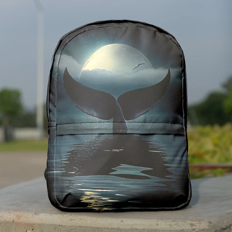 Whale Tail at Night Minimalist Backpack