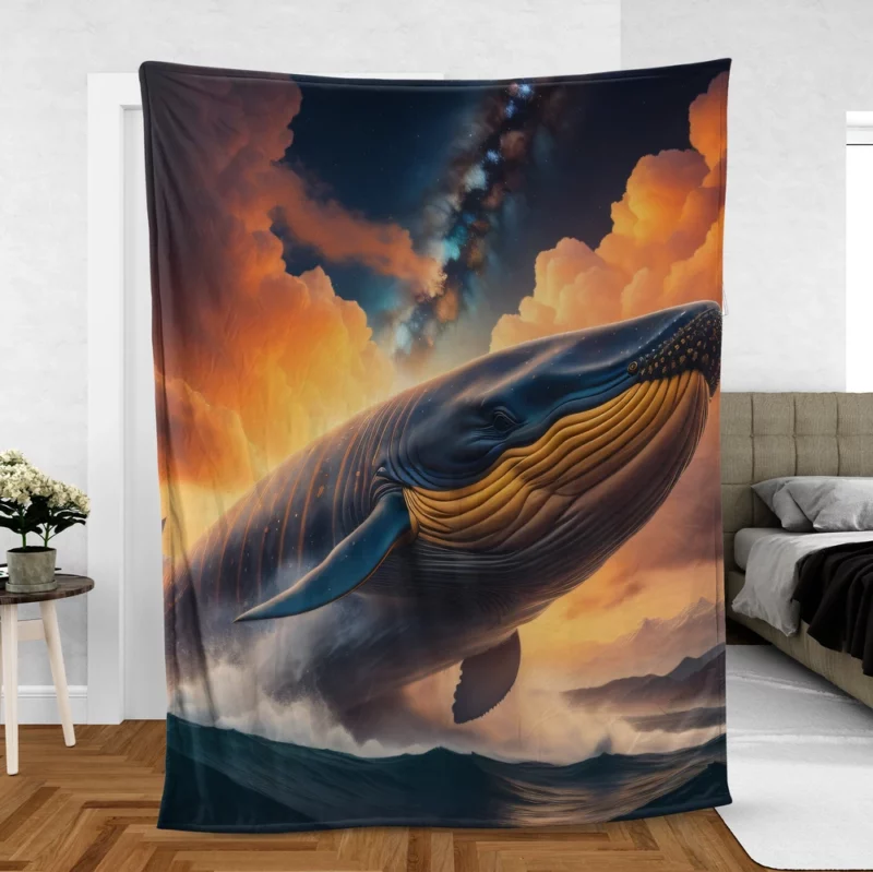 Whale With Label Fleece Blanket