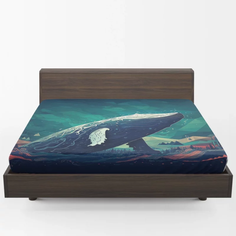 Whale in the Blue Sea Fitted Sheet 1