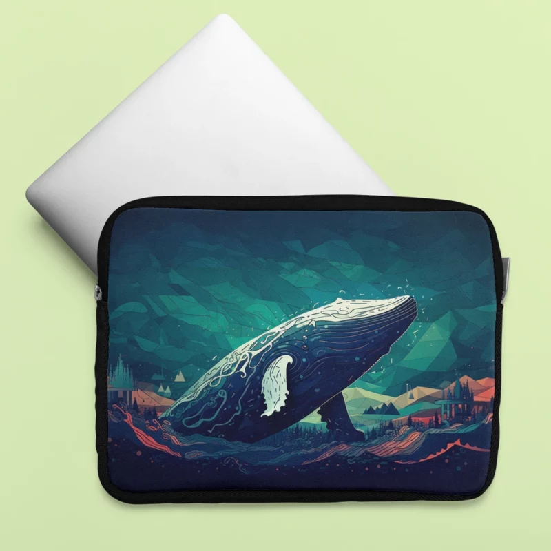 Whale in the Blue Sea Laptop Sleeve