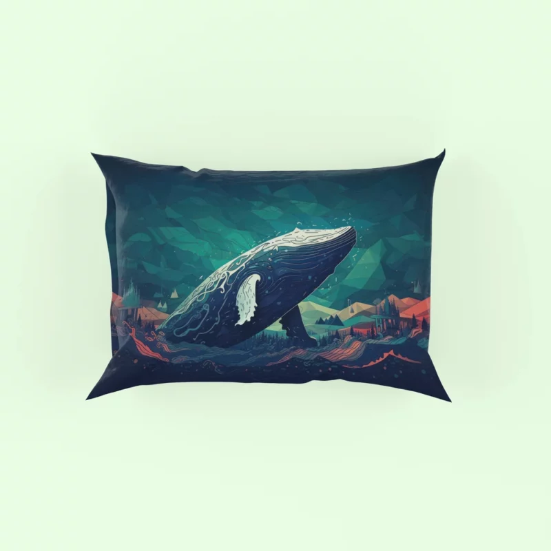 Whale in the Blue Sea Pillow Case