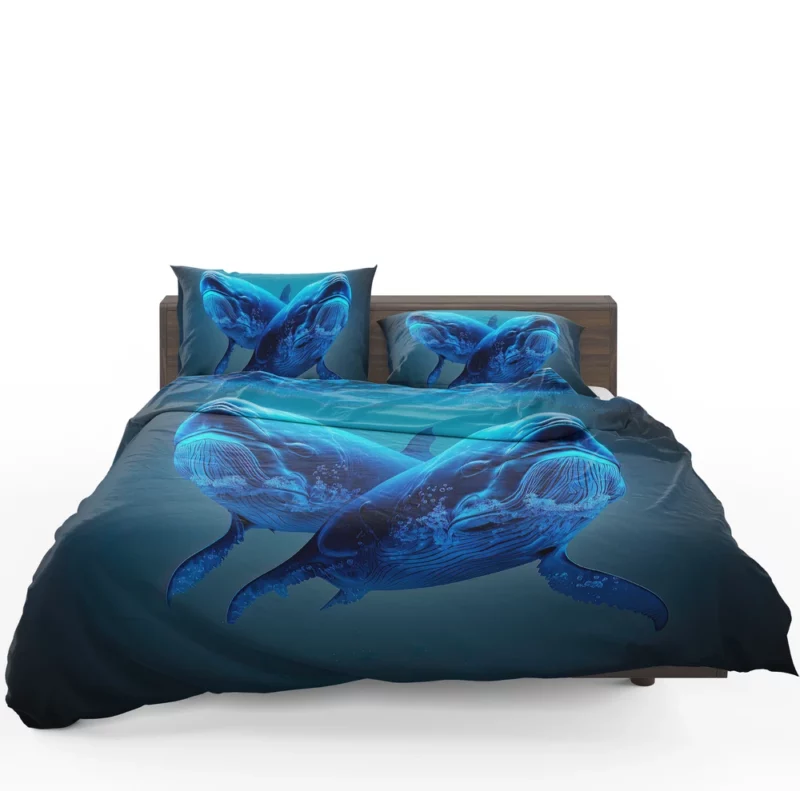 Whales Playing in the Ocean Bedding Set 1