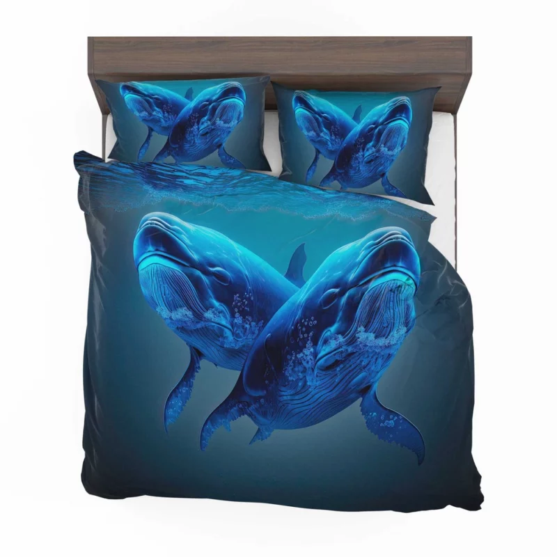 Whales Playing in the Ocean Bedding Set 2
