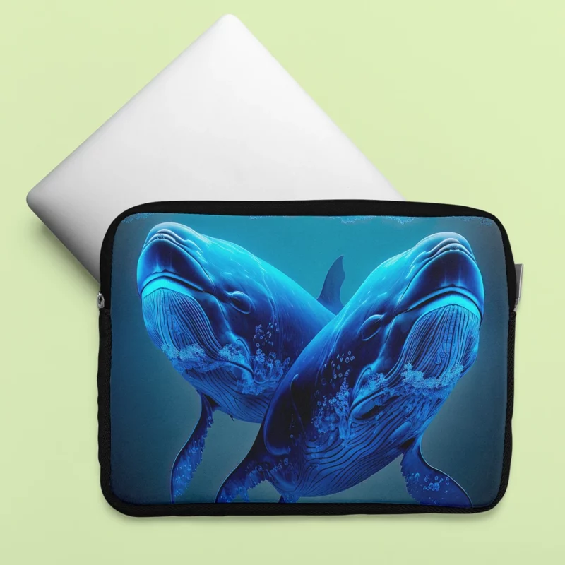 Whales Playing in the Ocean Laptop Sleeve