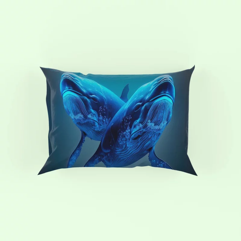 Whales Playing in the Ocean Pillow Case