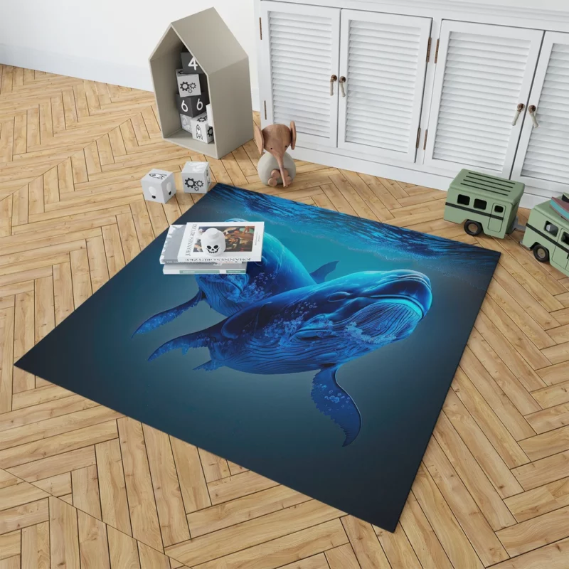 Whales Playing in the Ocean Rug 1