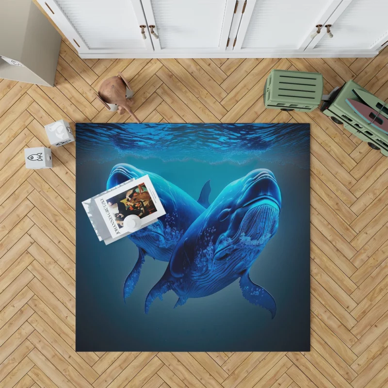 Whales Playing in the Ocean Rug