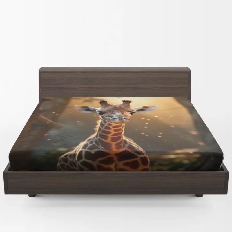 Whimsical Giraffe and Girl Fitted Sheet 1