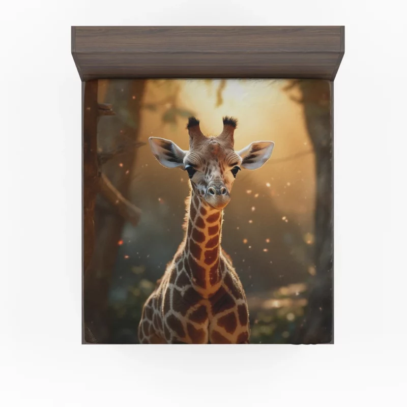 Whimsical Giraffe and Girl Fitted Sheet