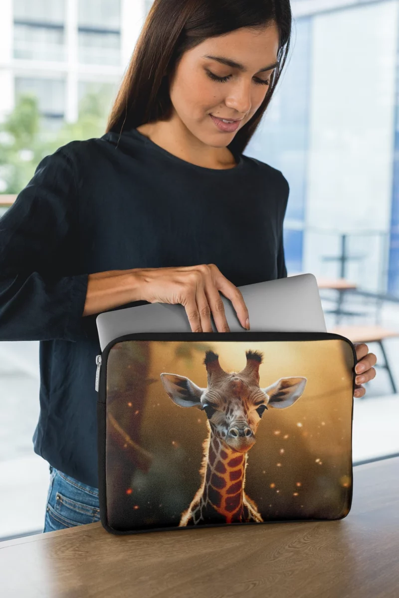 Whimsical Giraffe and Girl Laptop Sleeve 1