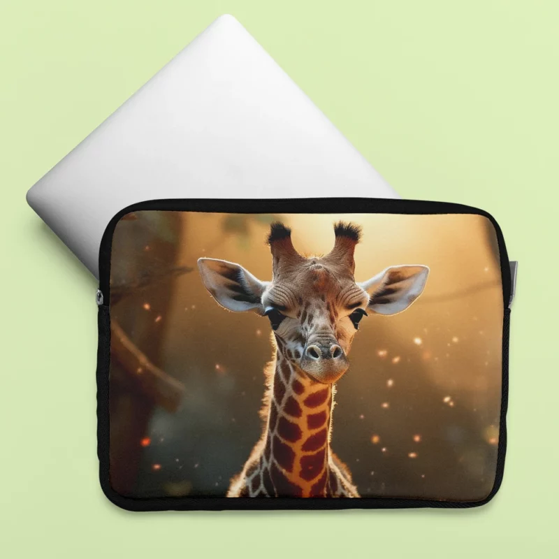 Whimsical Giraffe and Girl Laptop Sleeve