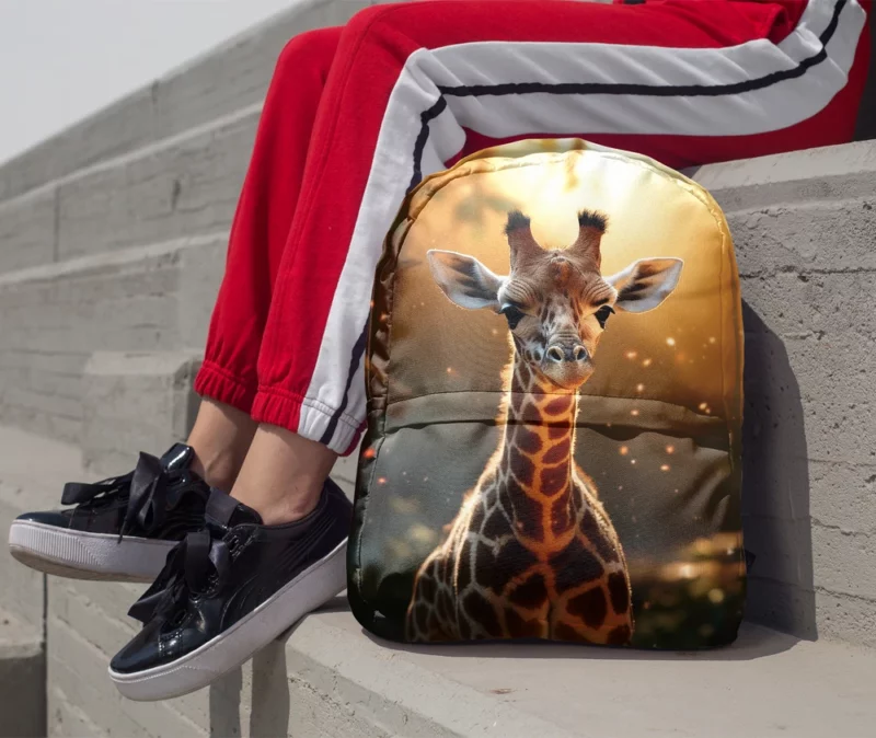 Whimsical Giraffe and Girl Minimalist Backpack 1