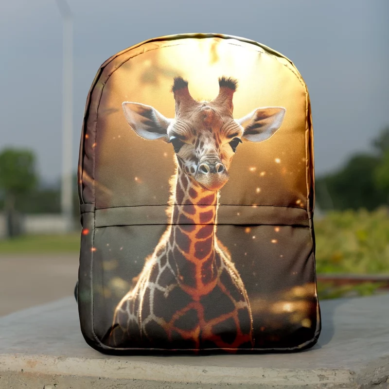 Whimsical Giraffe and Girl Minimalist Backpack