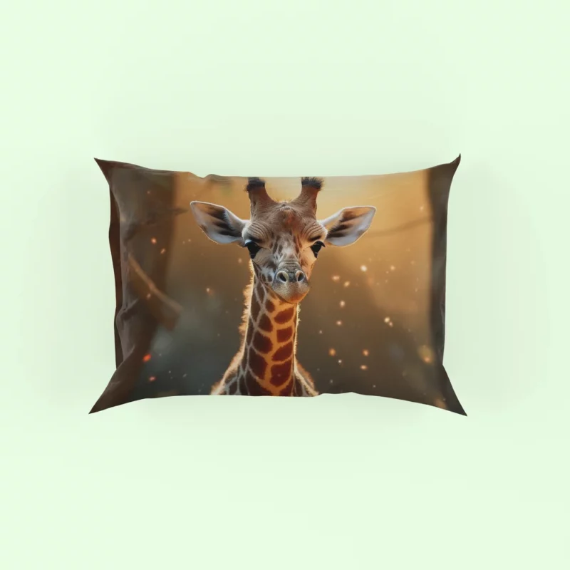 Whimsical Giraffe and Girl Pillow Case