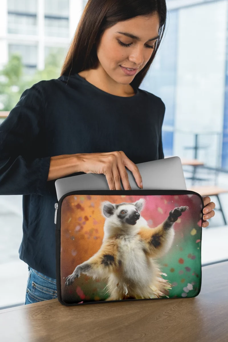 Whimsical Lemur Madagascar Dance Laptop Sleeve 1