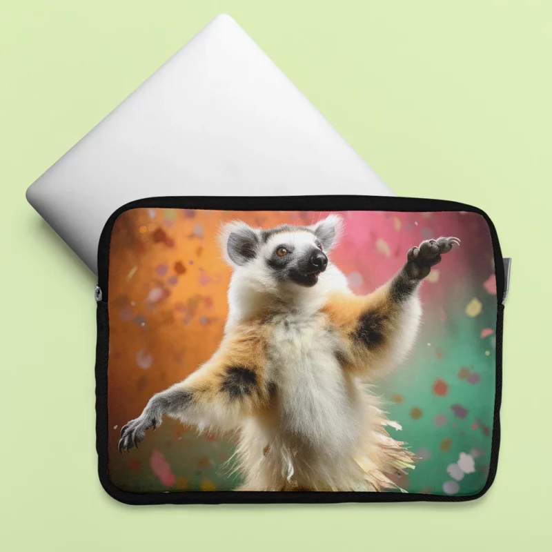 Whimsical Lemur Madagascar Dance Laptop Sleeve