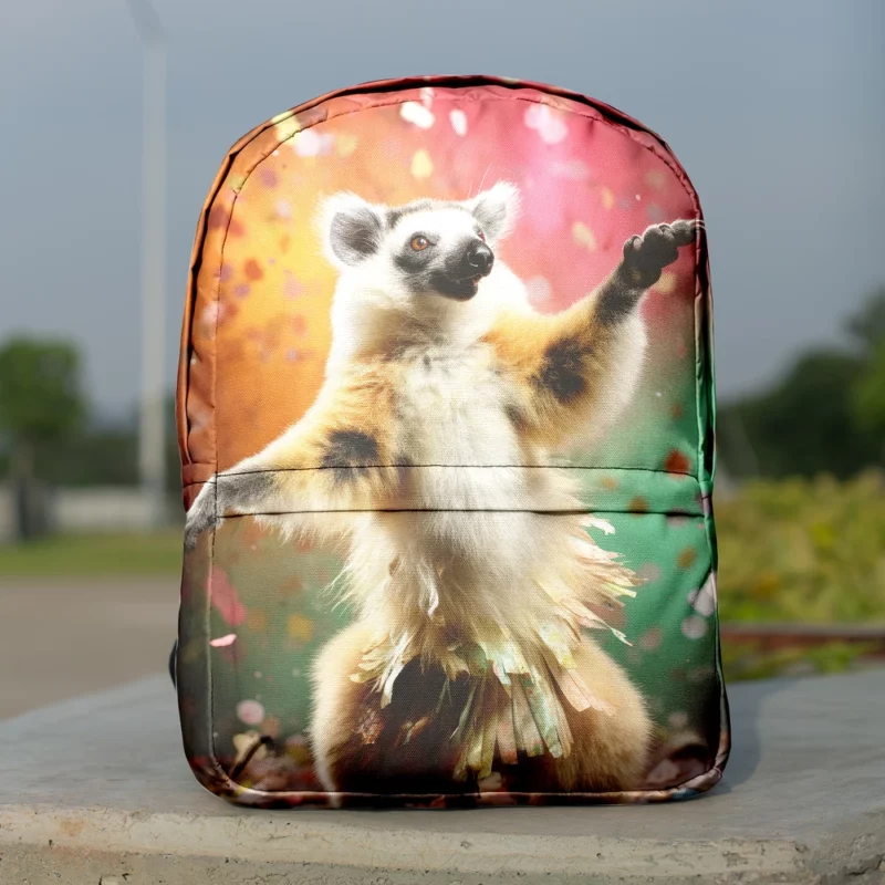 Whimsical Lemur Madagascar Dance Minimalist Backpack