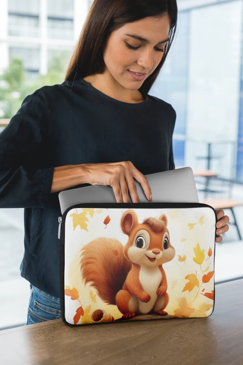 Whimsical Squirrel in Playful Children Illustration Laptop Sleeve 1